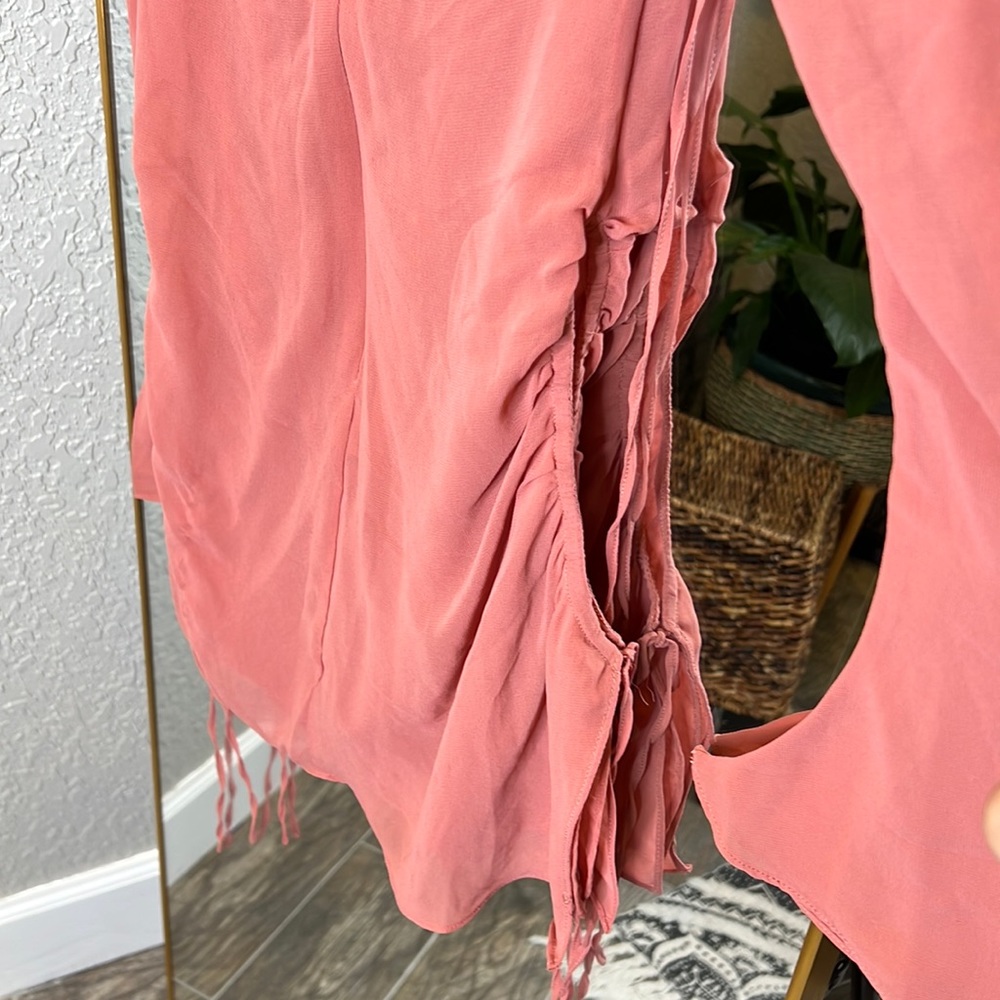 HOUSE OF CB 'Baby' Pink Chiffon Cutout Halter Mini Dress NWOT - Picture 11 of 15